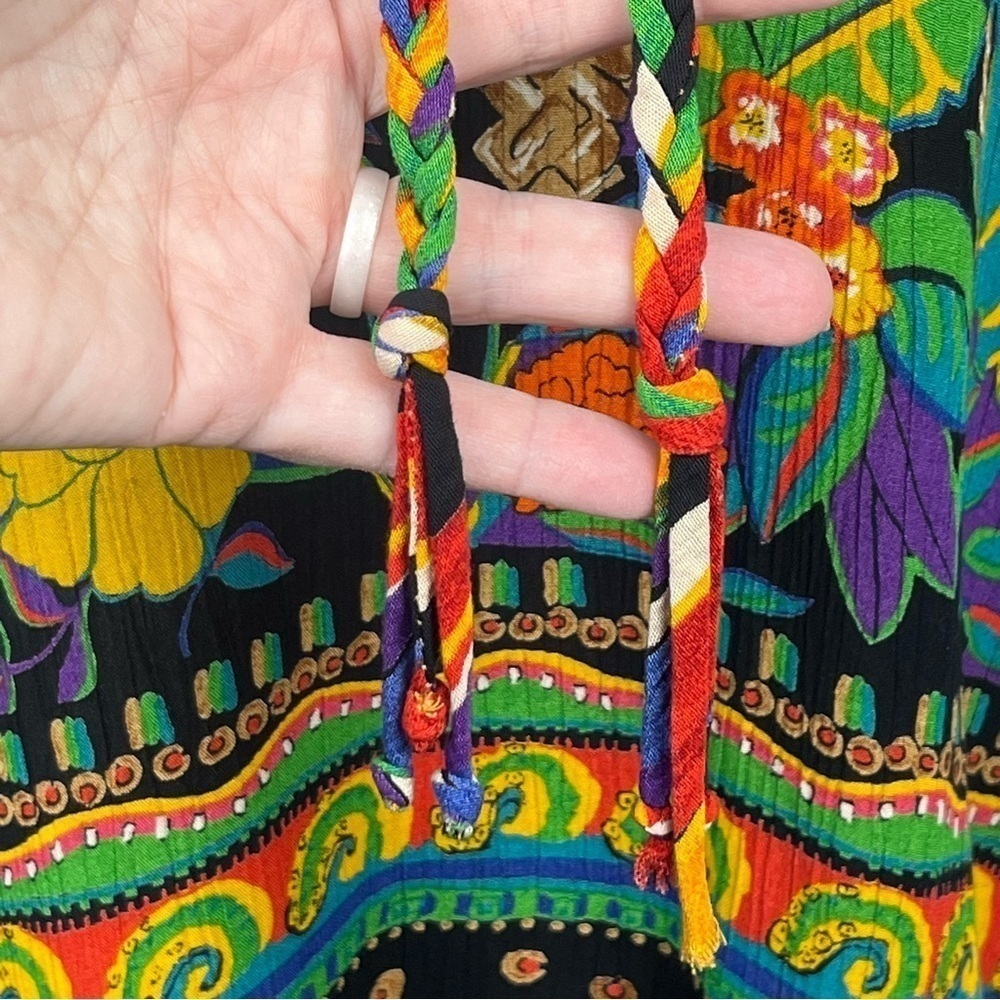 Carole Little Vintage 80’s tropical animal print dolman sleeve top, size 8. - Picture 6 of 9